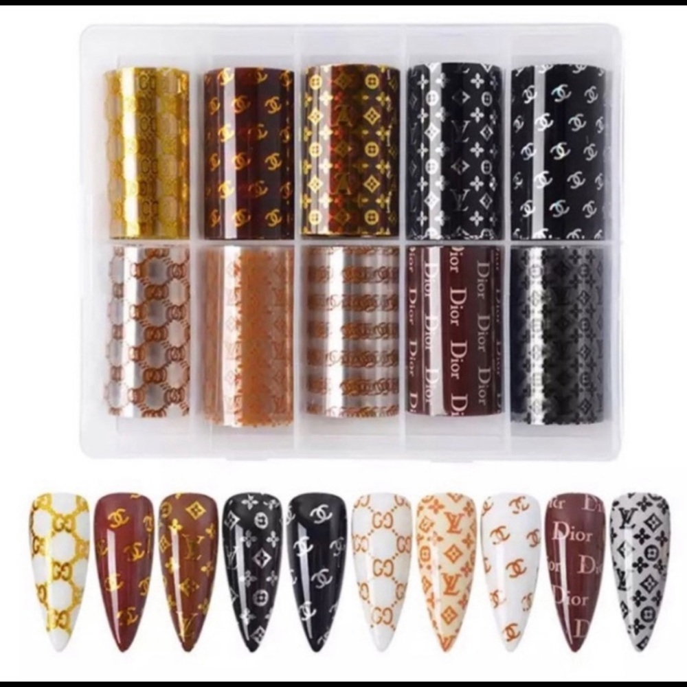 10 rolls/box of nail art foil transfer